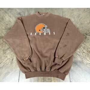 Vintage Cleveland Browns Sweatshirt XL Logo Athletic Crewneck NFL 90s Y2K
